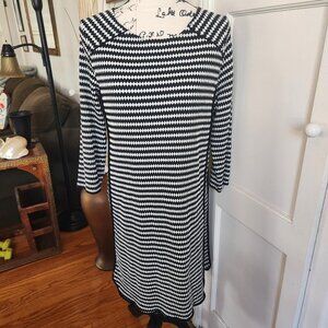 Promod Black & White Stretch Dress Sz L